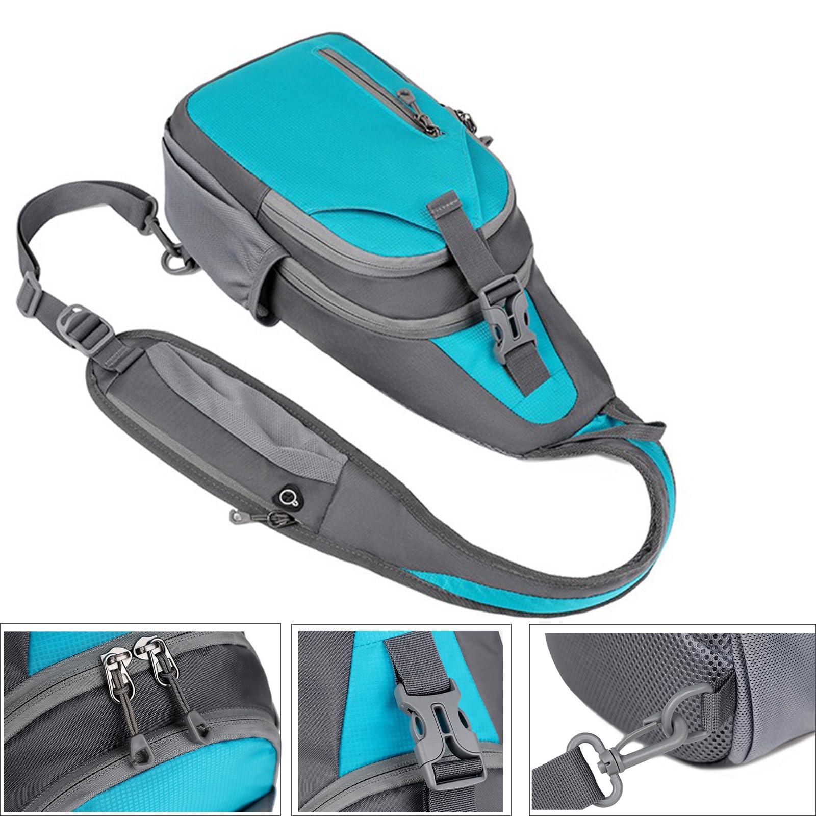 Anti-Theft Travel Sling Bag for Men - Lightweight Crossbody Shoulder Backpack with Earphone Hole & Water Bottle Holder - Perfect for Running, Hiking, Gym & Daily Commute