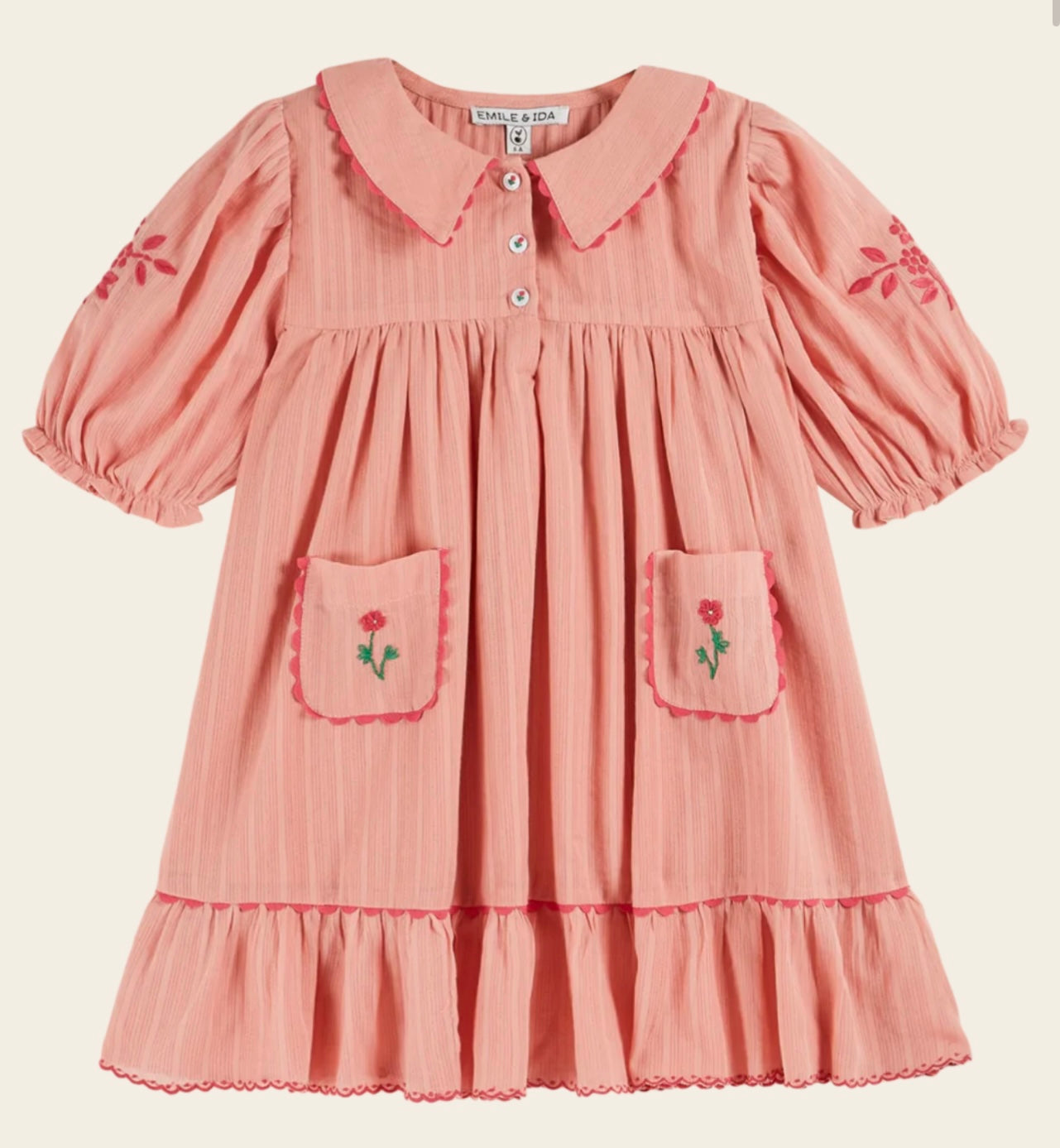 Emile & Ida Embroidered Dress for Girls - 18 Months & 12 Years (12A) | Perfect for Birthday Parties, Family Gatherings & Special Occasions