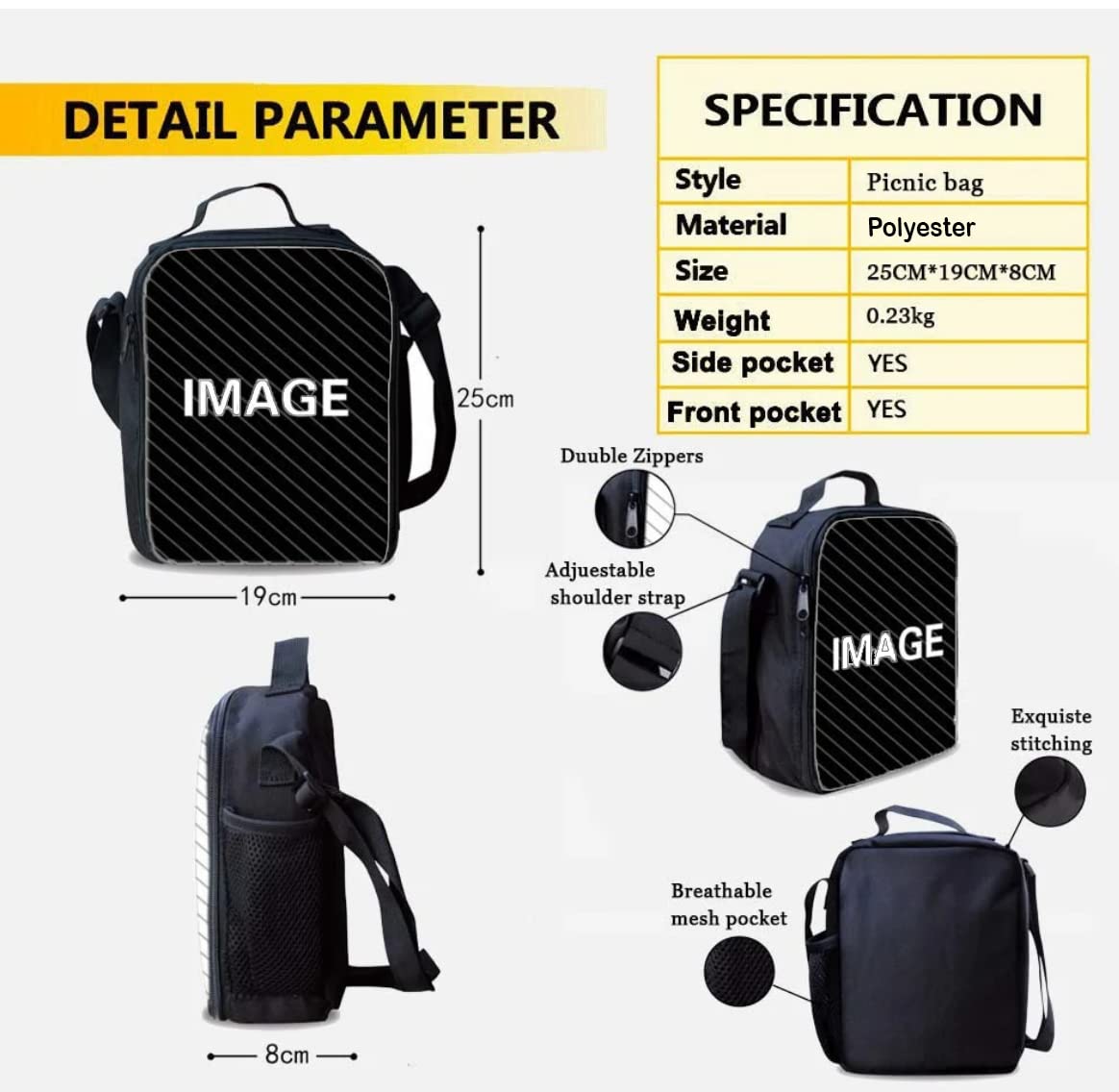 **BTS Themed Casual Backpack Set for School, College & Office - 3-Size Combo with Lunch & Pencil Pouch (Black) | Perfect for Students, Work & Travel**