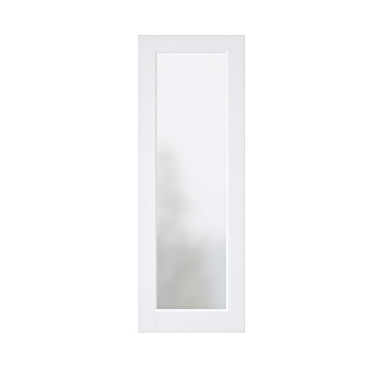 WINSTELLAR 32x80 Mirrored Slab Door - Paintable Interior Shaker Style for Living Room, Pantry & Laundry - Prehung or Pocket Door Ready - White Prefinished - Perfect for Modern Homes & Closet Doors