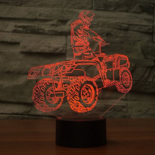 SUPERIORVZND 3D Illusion Lamp - 16 Color Changing LED Night Light with Remote Control, Touch Sensor for Bedroom, Desk & Home Decor | Perfect Gift for Christmas, Birthday & Motorcycle Enthusiasts | Creates Stunning Optical Effects for Parties, Gaming Rooms & Romantic Ambiance