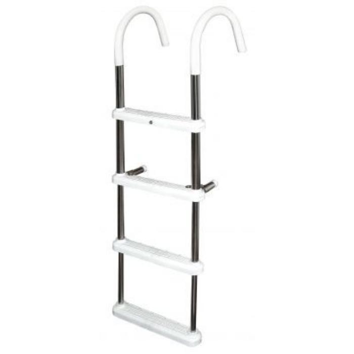 JIF Marine DMT4 Gunwale Hook Ladder - Heavy Duty Stainless Steel Boat Boarding Ladder for Easy Access - Perfect for Fishing, Swimming, and Water Sports