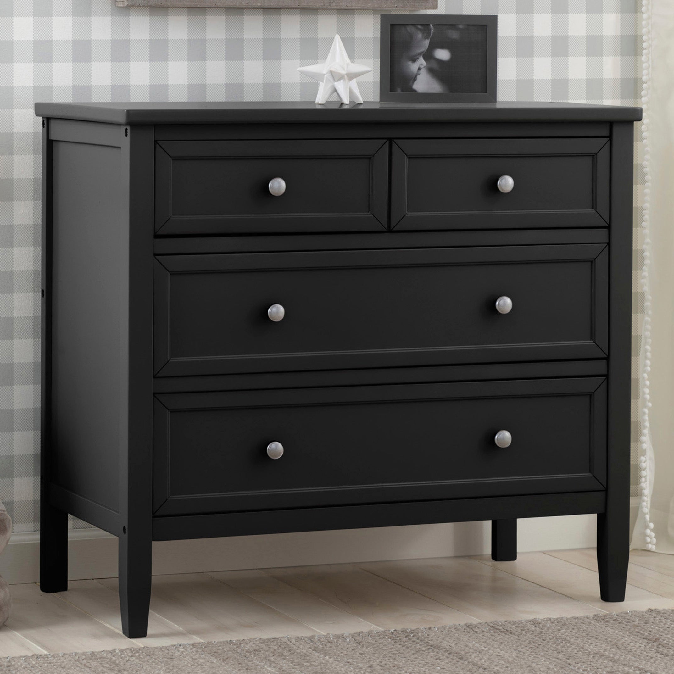 Epic 3-Drawer Wooden Dresser with Interlocking Drawers - Sturdy Bedroom Storage Organizer for Clothes, Linens & Accessories | Perfect for Master Bedroom, Guest Room or Dormitory