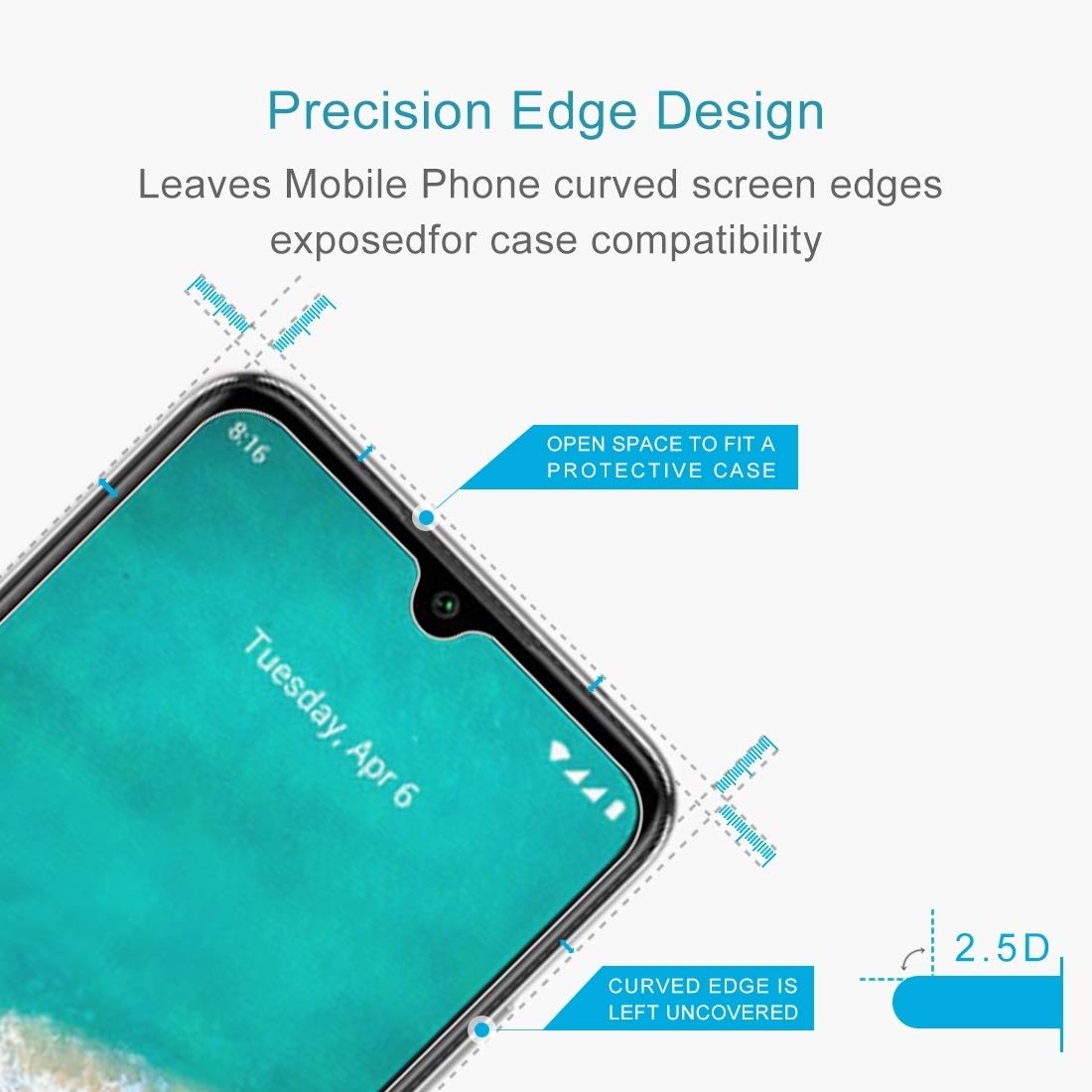 Xiaomi Mi A3 Tempered Glass Screen Protector - 50 Pack Half-Screen Transparent HD Clear Film | Anti-Scratch & Bubble-Free | Perfect for Daily Use, Gaming & Work