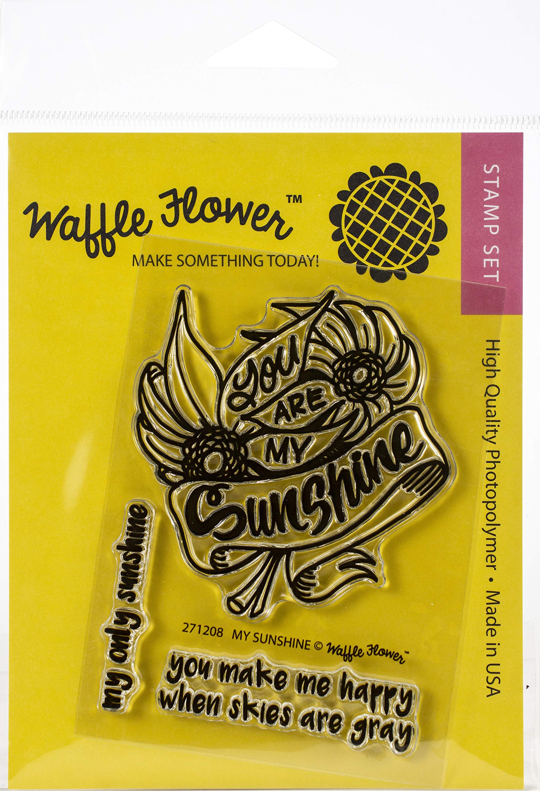 Waffle Flower Crafts Clear Stamps 3x4 Inch - My Sunshine Stamp Set for Card Making, Scrapbooking & DIY Projects - Perfect for Greeting Cards, Journals, and Handmade Gifts