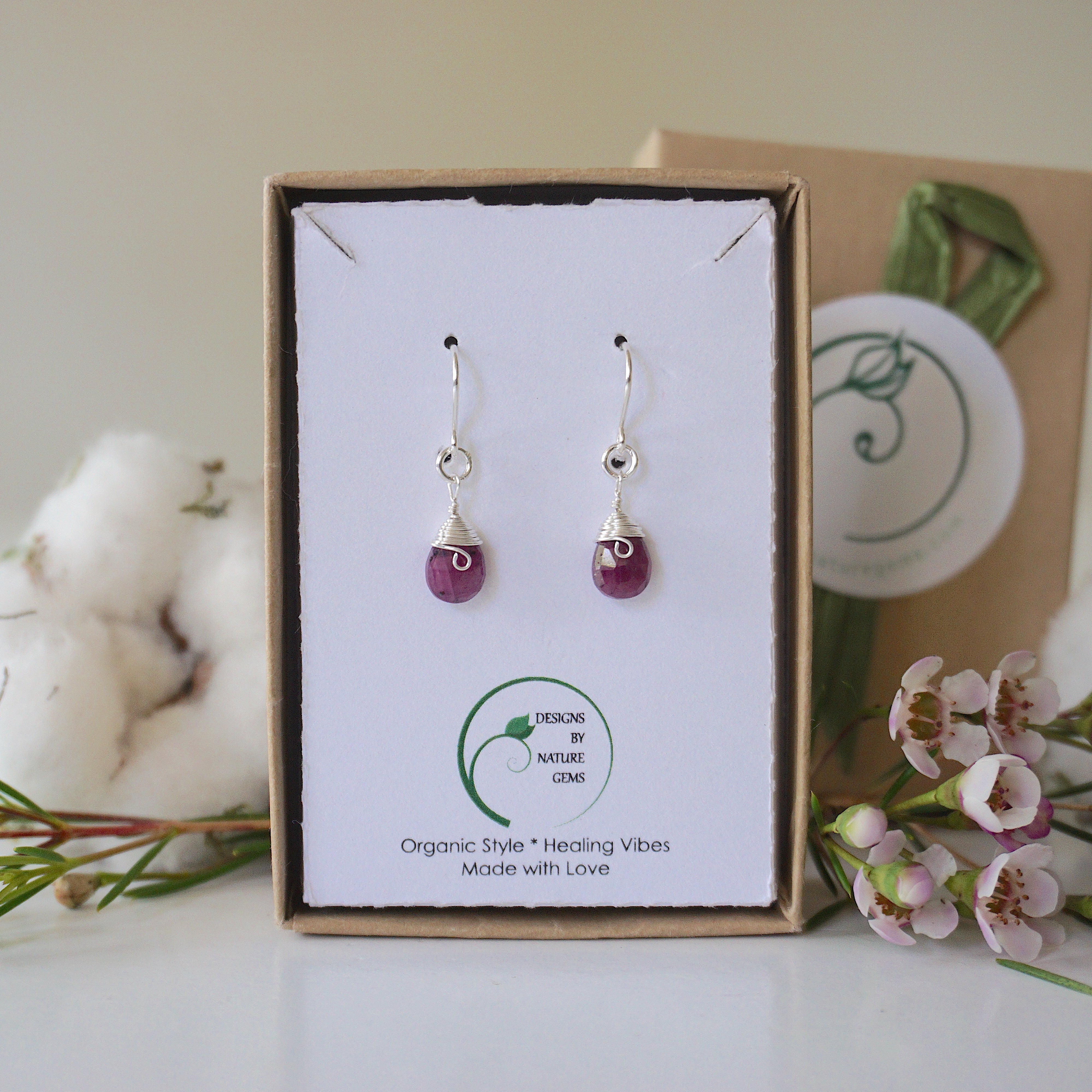 Ruby Teardrop Earrings - Sterling Silver Jewelry for Women | Elegant Dangle Earrings for Parties, Weddings & Special Occasions