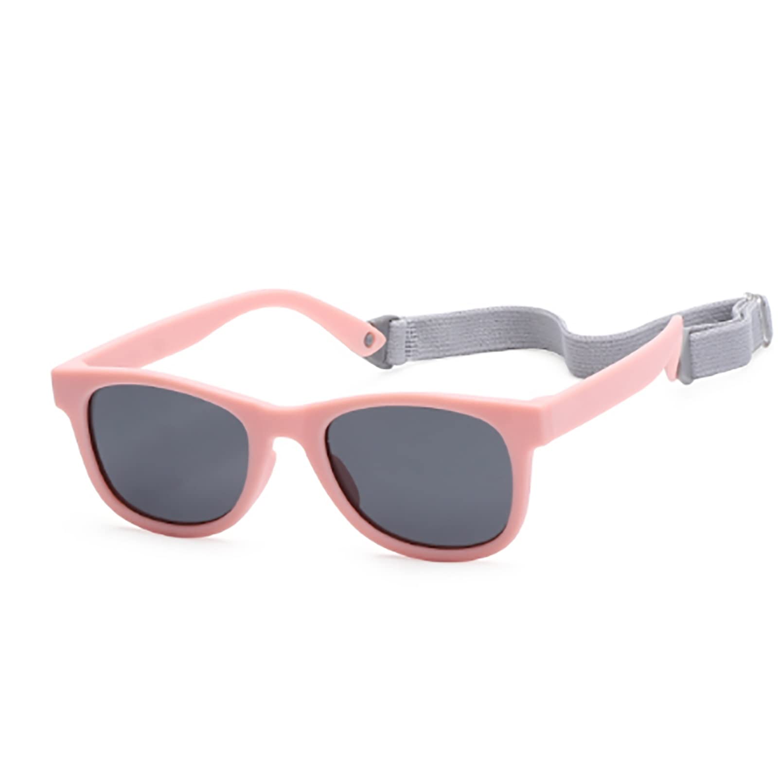 UV400 Polarized Toddler Sunglasses for Baby Girls 0-48 Months - Bendable Frame with Adjustable Elastic Strap - Perfect for Outdoor Play, Beach, Park & Summer Activities