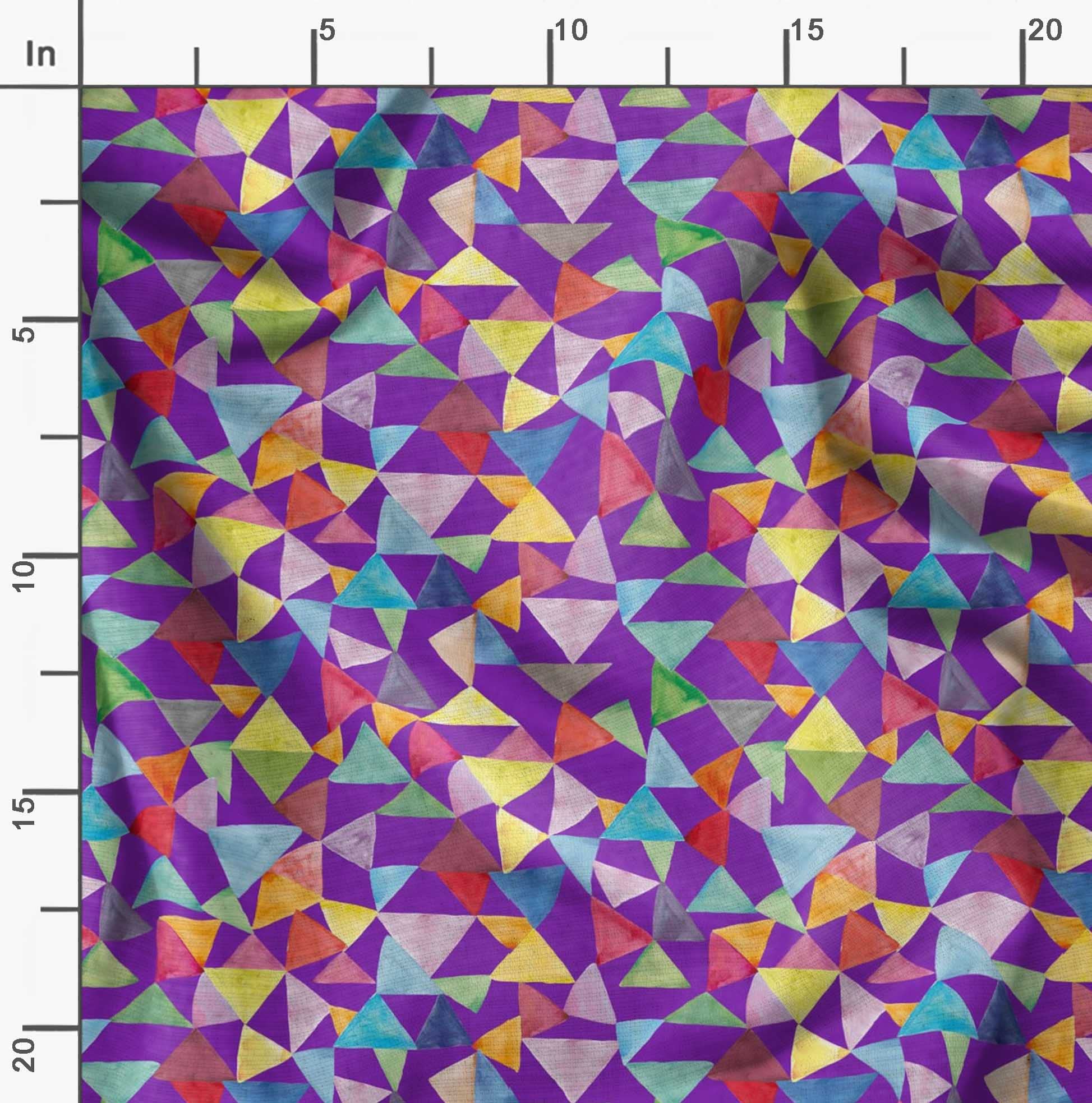 Soimoi Moss Georgette Brown Fabric by The Yard - 42 Inch Wide Geometric Print Fabric for DIY Crafts, Dresses & Home Decor | Triangle Pattern Chic Fabric for Sewing Projects & Fashion Design