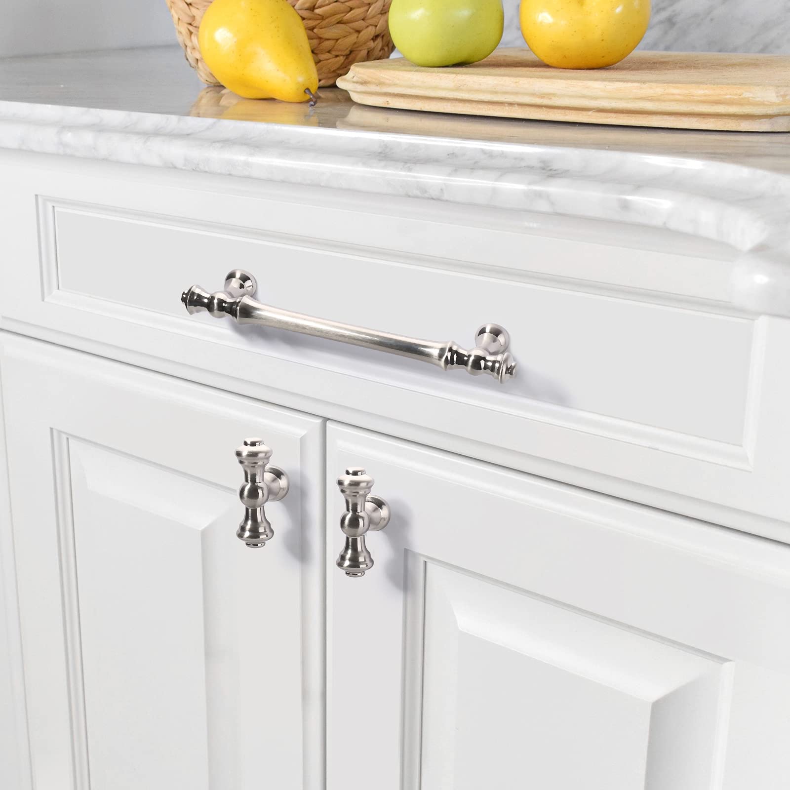 Asidrama 30 Pack 5 Inch (128mm) Brushed Satin Nickel Cabinet Handles - Modern Kitchen & Bathroom Drawer Pulls, Dresser Handles for Cupboards, Cabinets & Furniture (Easy Installation, Durable Hardware) - Perfect for Home Renovation & DIY Projects