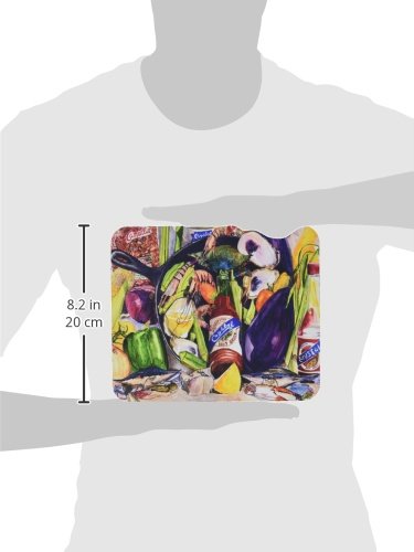 Caroline's Treasures 8641MP Crystal Hot Sauce with Camellia Beans & Black Skillet Mouse Pad - Large Washable Non-Slip Desk Mat for Home Office, Gaming, Computer, Laptop | Perfect Kitchen Decor & Functional Hot Pad/Trivet