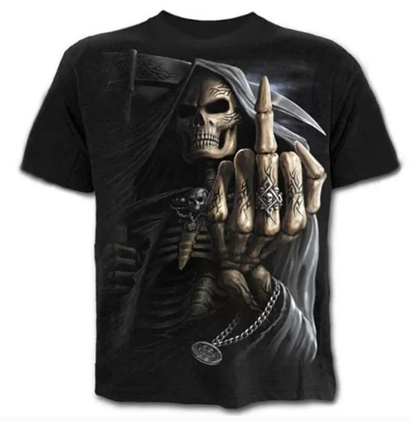 3D Skull Print Men's T-Shirt - Cool Skeleton Graphic Tee for Summer - Casual Streetwear Top for Men | Perfect for Parties, Concerts and Everyday Wear