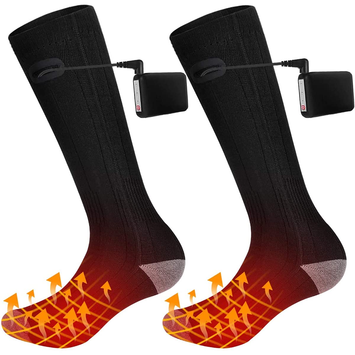 Electric Heated Socks for Men & Women - Rechargeable Battery Foot Warmers - Winter Thermal Socks for Skiing, Cycling, Hunting, Fishing & Outdoor Activities