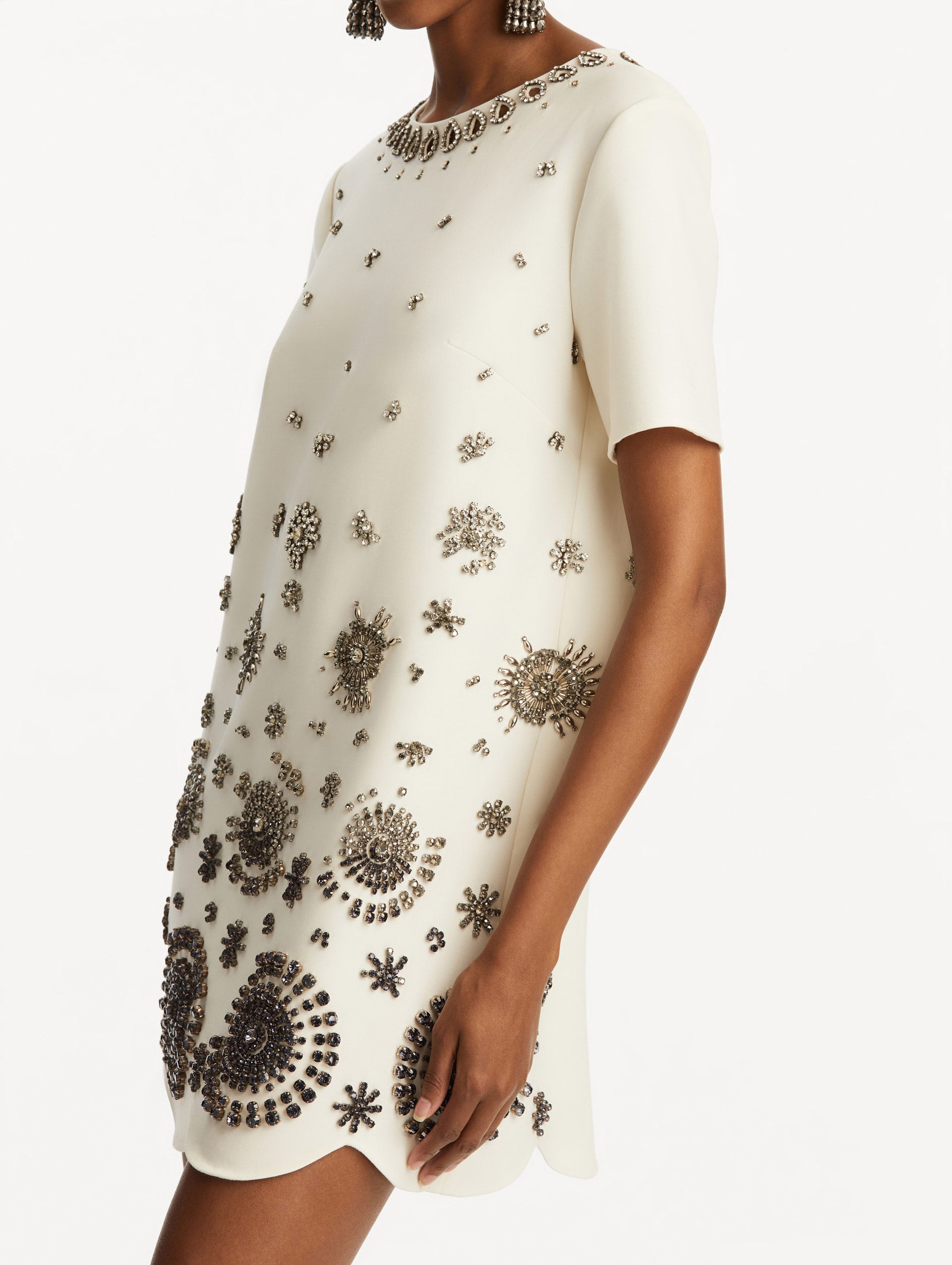 Elegant Crystal Medallion Shift Dress for Women - Perfect for Parties, Weddings & Special Occasions