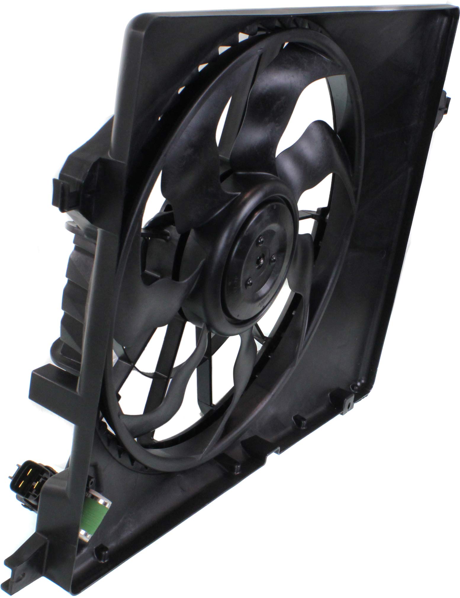 Go-Parts Radiator Fan Assembly Compatible with Hyundai Santa Fe 2010-2012 & Kia Sorento 2011-2015 - Includes Resistor - Direct Replacement for 2011-2014 Models - Perfect for Engine Cooling System Repair and Maintenance