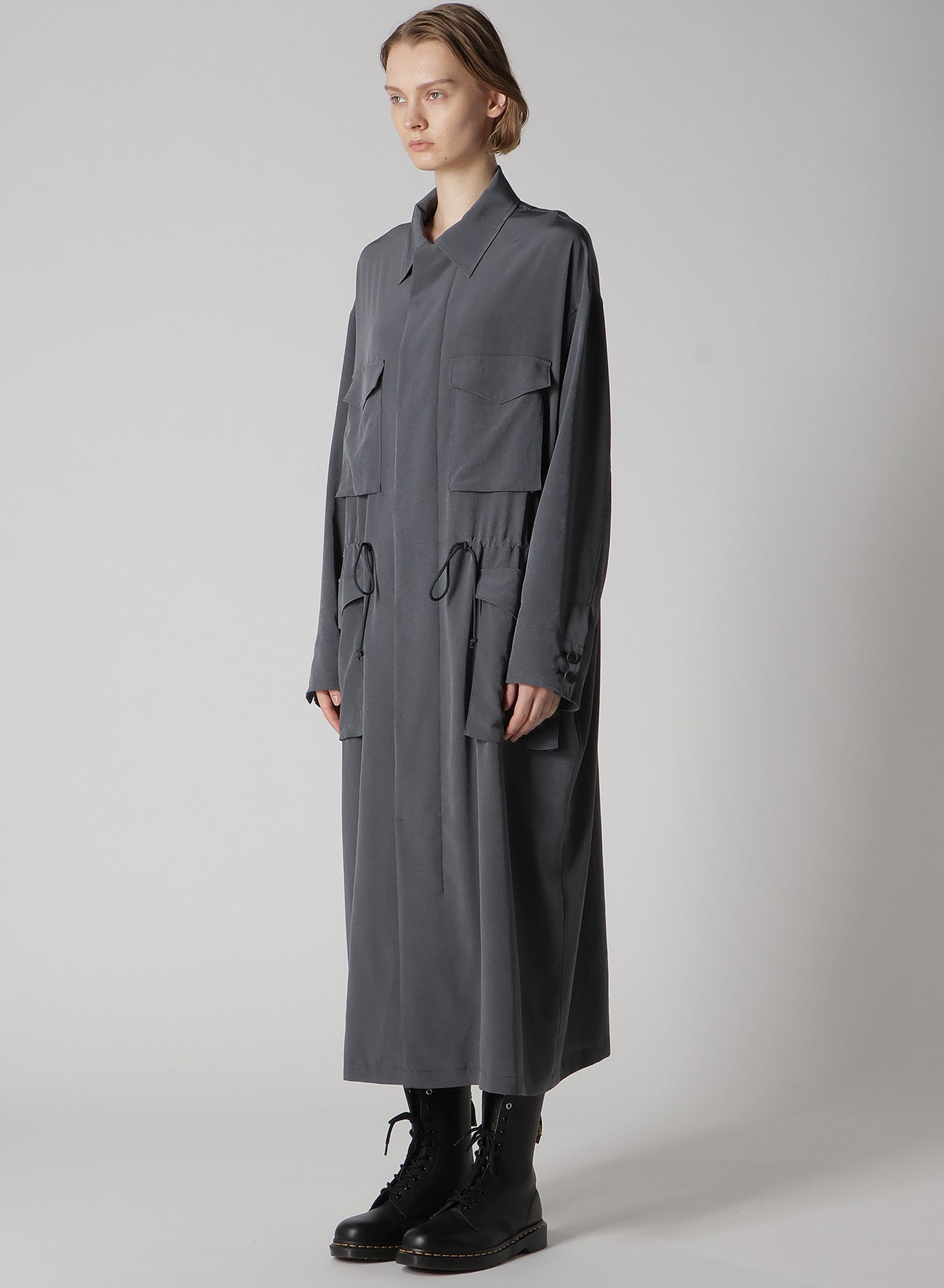 Elegant Crepe de Chine Long Dress with 4 Pockets - Flowy Women's Maxi Dress for Casual Wear, Office & Special Occasions