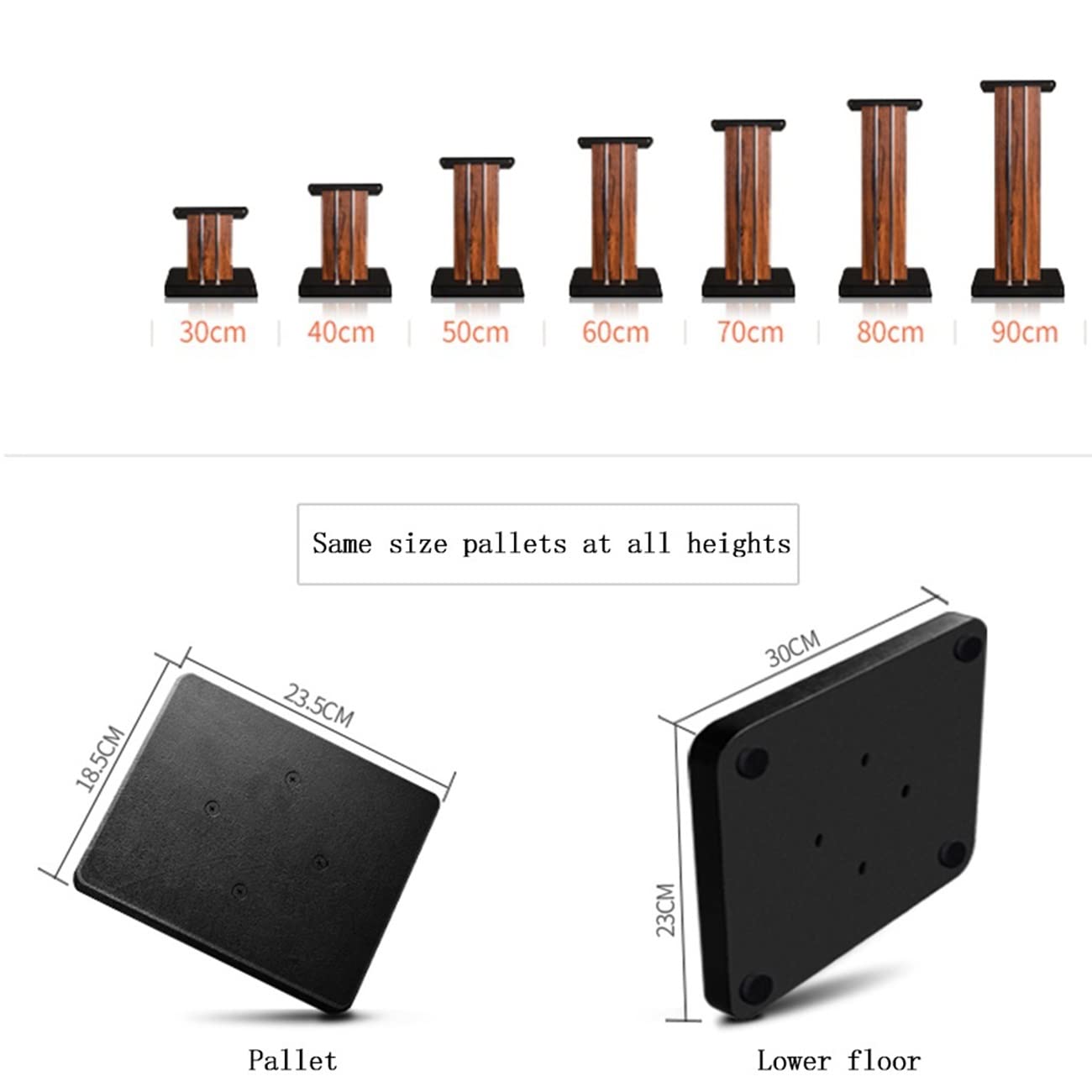 Premium Wooden Bookshelf Speaker Stand - Sturdy Audio Shelf for Living Room, Studio & Home Theater (23x30x60cm, Brown) - Perfect for Surround Sound Systems, Vinyl Records & Hi-Fi Speakers