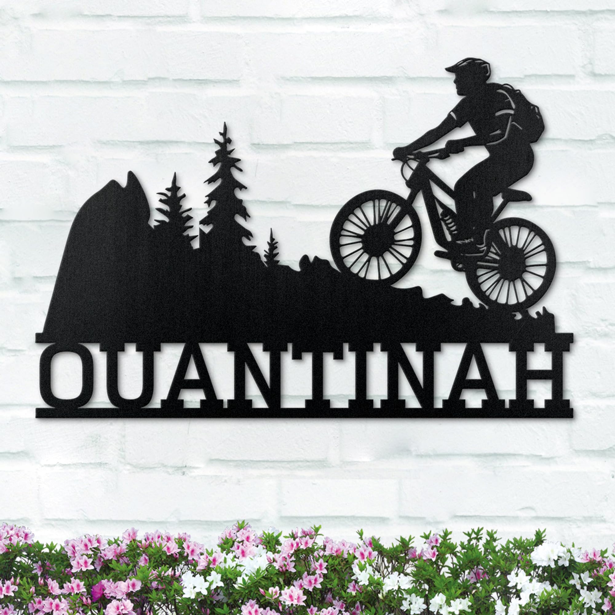 Custom Personalized Mountain Bike Metal Wall Art - Unique Name Sign & Wall Decor for Cycling Enthusiasts - Perfect for Home, Office, or Bike Shop Decoration