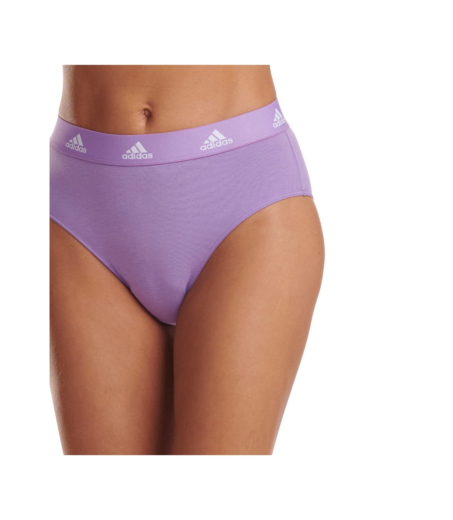 Adidas Women's Cotton Logo Bikini Underwear - Comfortable Breathable Panties for Sports & Daily Wear - Perfect for Gym, Yoga, Beach & Lounge