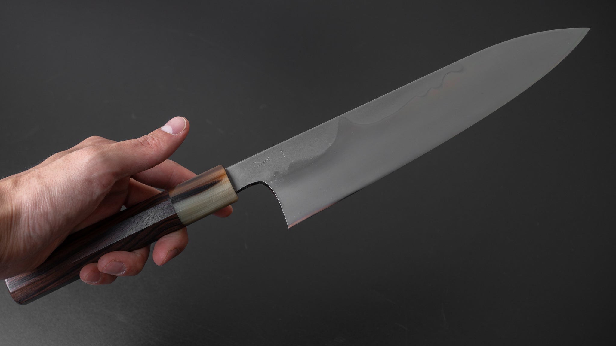 Hitohira Togashi Yohei White #1 Fuji Mizu Honyaki Gyuto 240mm Japanese Chef Knife with Taihei Makassar Ebony Handle (#020/Saya) - Premium Kitchen Knife for Professional Chefs & Home Cooking, Perfect for Slicing, Dicing & Meat Cutting
