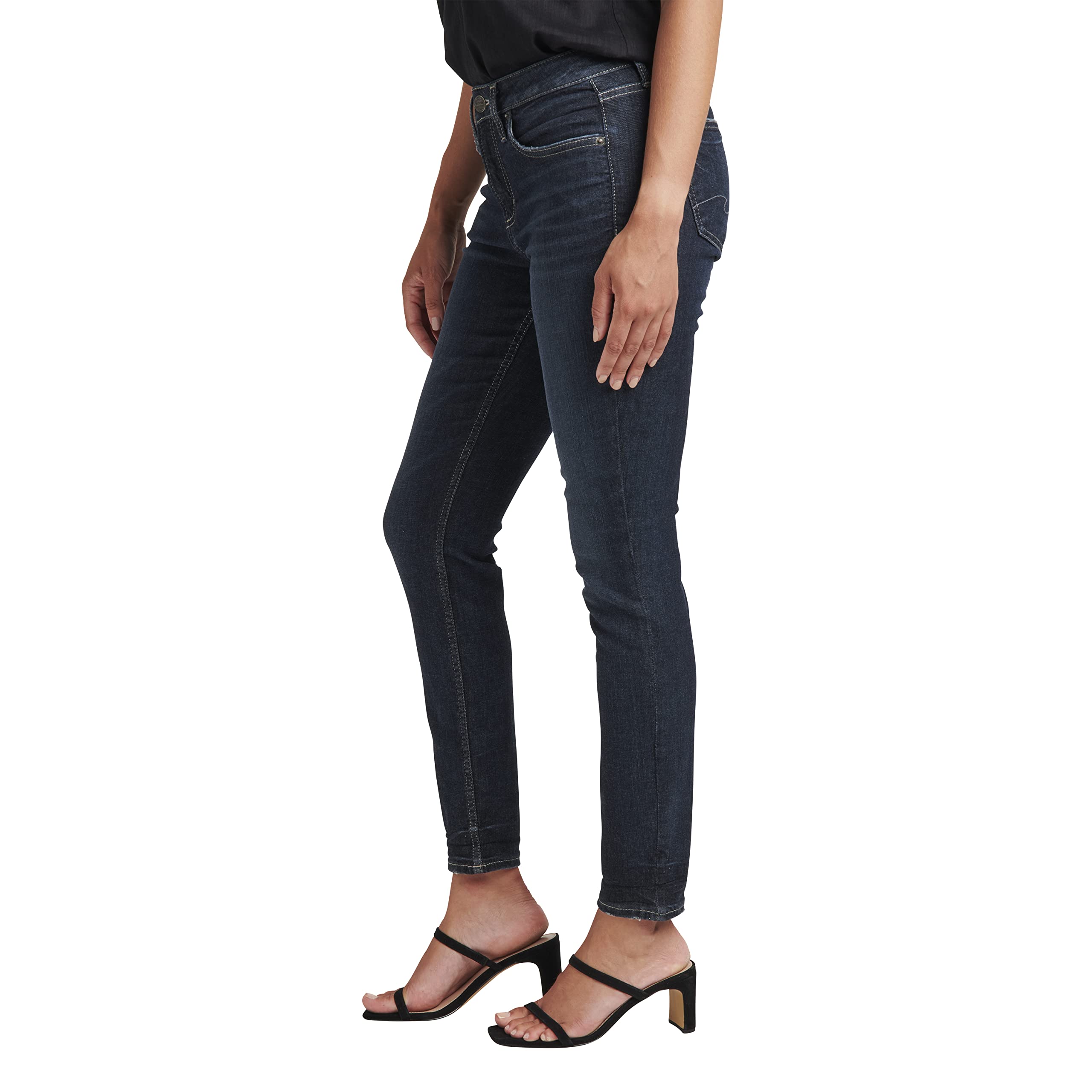Authentic Silver Jeans Women's Curvy High Rise Skinny Jean - Legacy Fit for Comfort & Style | Perfect for Work, Date Night & Casual Outings