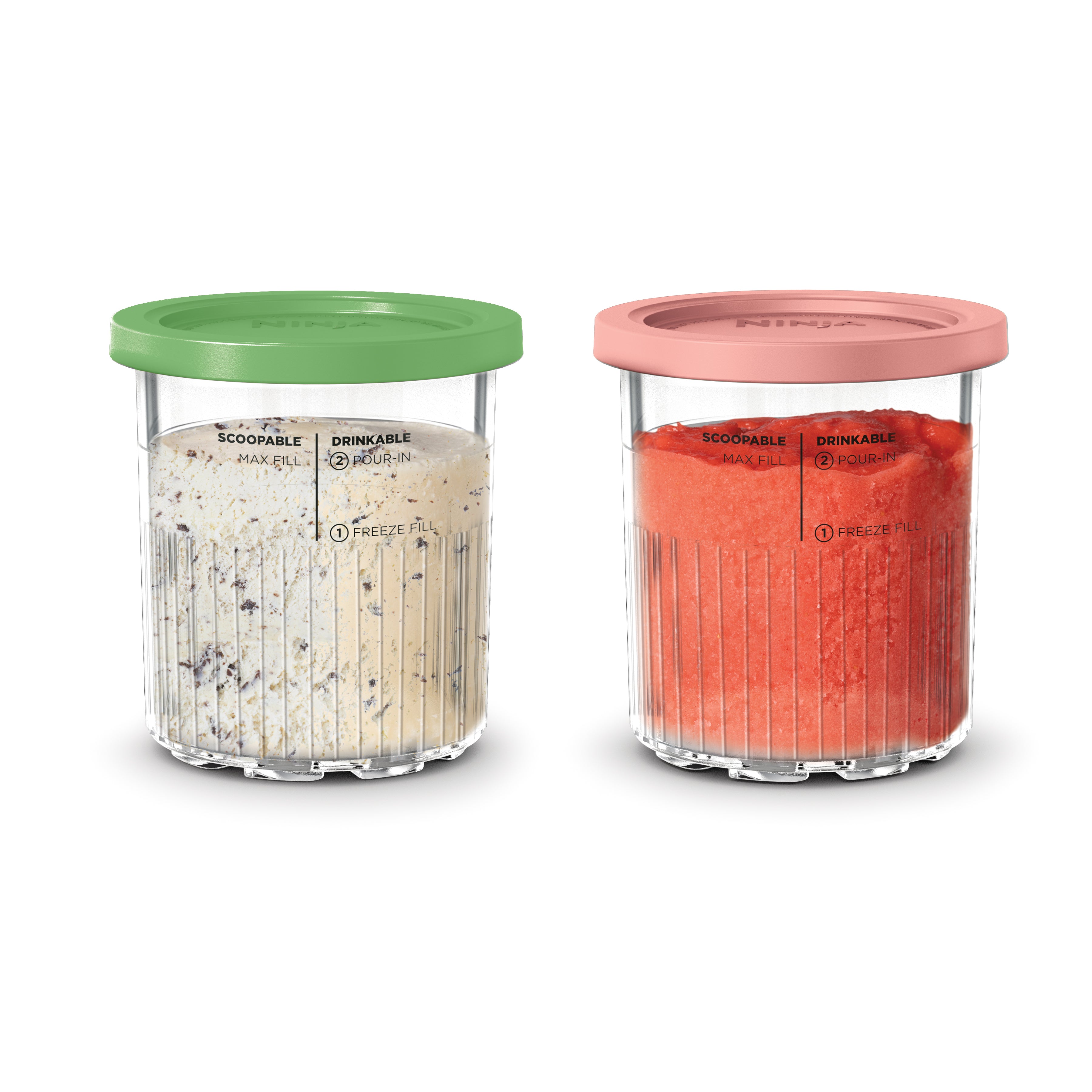 Ninja Creami Deluxe 700ml Ice Cream Maker Tubs & Lids - 2 Pack Set for Homemade Frozen Treats, Desserts, and Protein Shakes