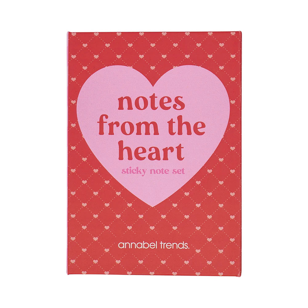 Annabel Trends Sticky Note Set - Heart Shaped Memo Pads for Office, School & Home Organization - Colorful Self-Stick Reminder Notes for Planner, Journal & Bulletin Board (Notes from the Heart)