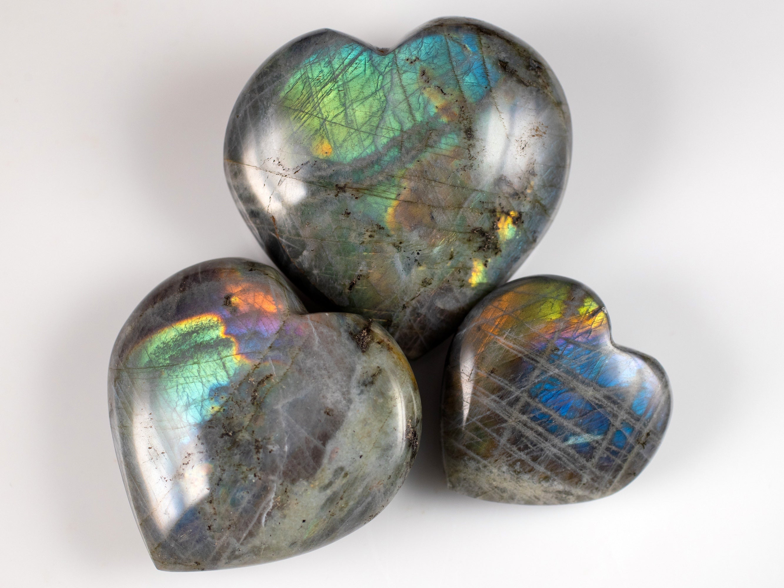 Natural Labradorite Crystal Heart - Thick & Light Healing Stone for Home Decor, Housewarming Gift, Spiritual Healing & Energy Balance | Perfect for Meditation, Yoga & Positive Vibes