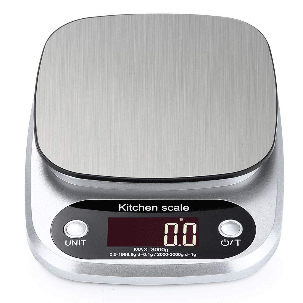 **XIANGWEN Digital Kitchen Scale, 10kg/0.1g Precision Food Scale, Stainless Steel & Tempered Glass, Waterproof, Multifunction with Timer, Easy to Clean – Perfect for Baking, Cooking, Jewelry Weighing & Portion Control**