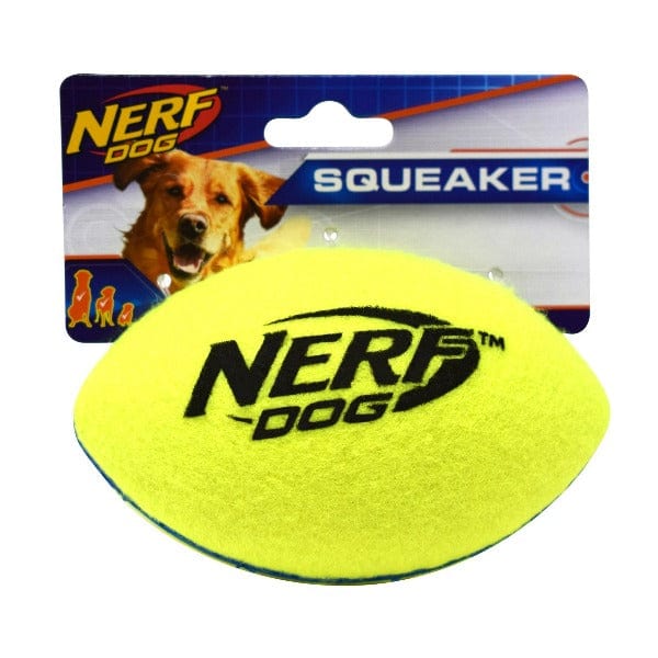 Nerf Dog Max Court Squeaker Football Toy for Dogs - Durable Chew Toy with Loud Squeaker for Interactive Play, Fetch & Training - Perfect for Outdoor & Indoor Fun
