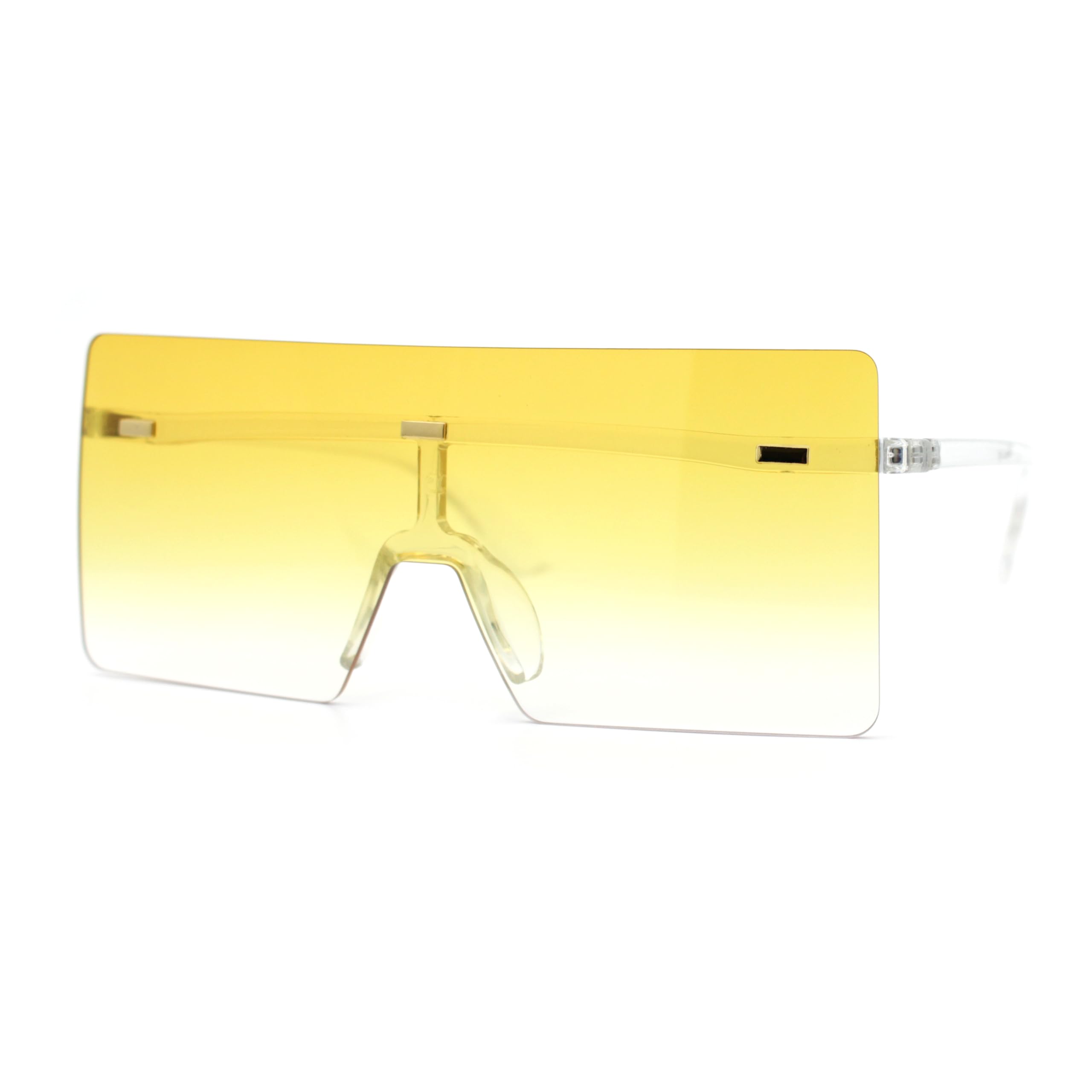 Oversized Rimless Square Rectangle Sunglasses for Women & Men - UV Protection, Fashionable Large Frame Shades for Driving, Beach, and Outdoor Activities
