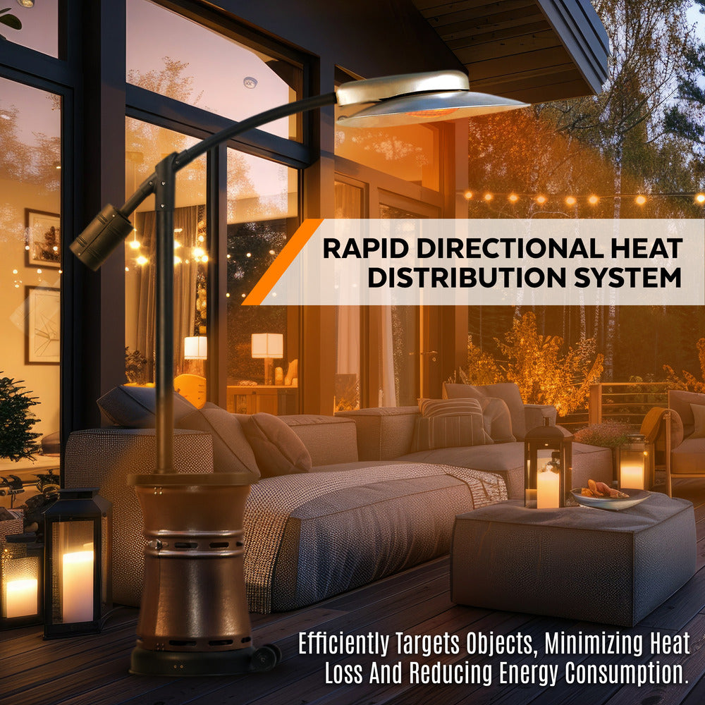 Paragon Outdoor ARC 84 Inch Tall Cantilever Propane Patio Heater - Commercial Grade Outdoor Heating for Restaurants, Backyards & Poolside Gatherings