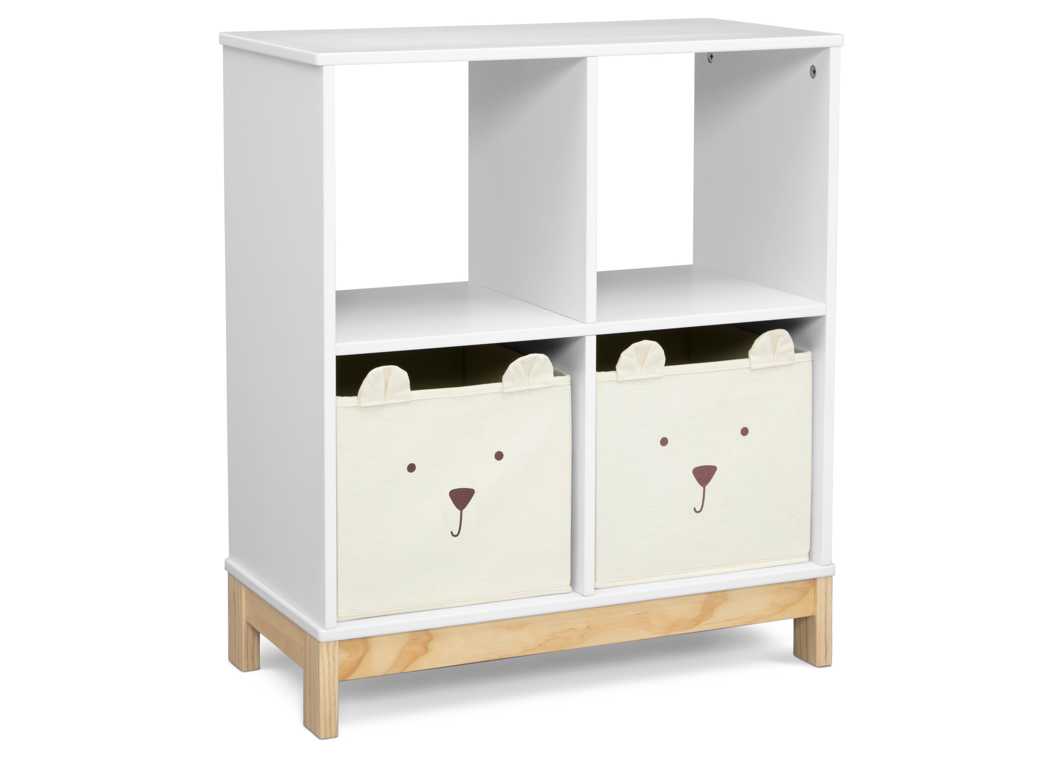 Brannan Bear Kids Bookcase with Storage Bins - Sturdy Wooden Bookshelf for Children's Room, Nursery, Playroom & Classroom Organization
