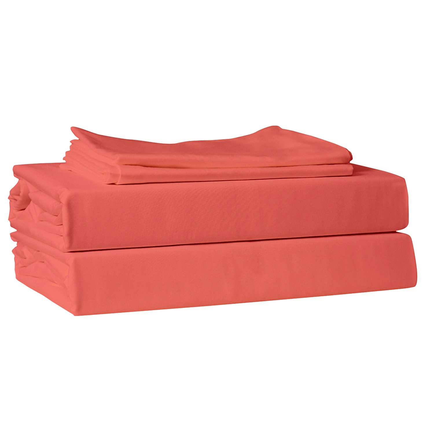 300 Thread Count 100% Cotton Sateen King Size 4-Piece Sheet Set - Solid Color with Deep Pocket Fitted Sheet for Luxury Bedroom Comfort