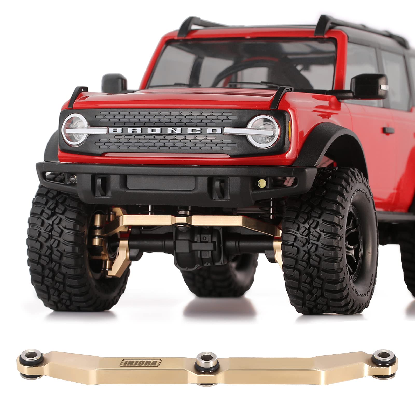 INJORA Brass Steering Link Upgrade Kit for TRX4M 1/18 Scale RC Crawler - 12g Heavy Duty Full Clearance Suspension Part - Perfect for Off-Road Crawling & Trail Performance Enhancement