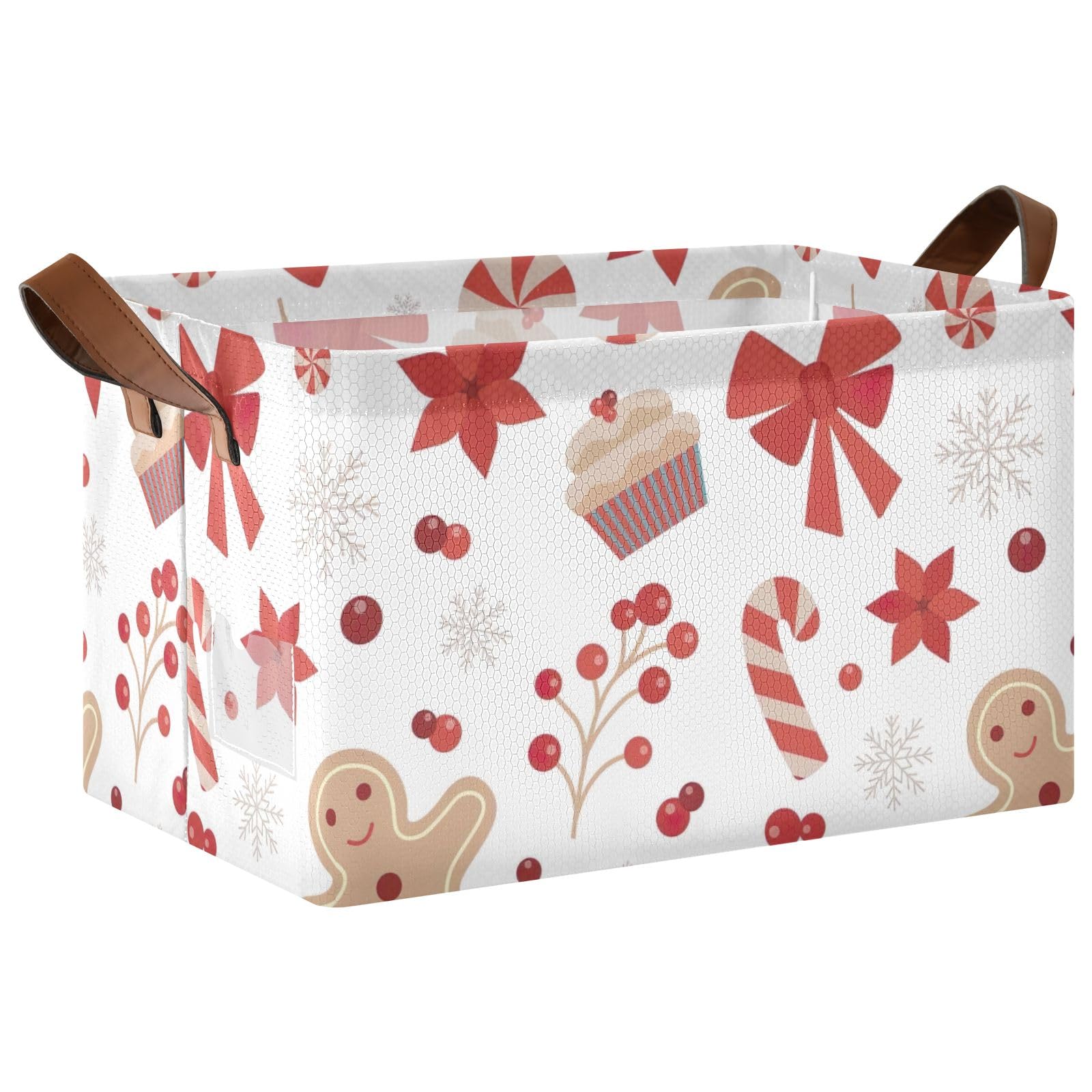 Gingerbread Man Storage Bins - Pantry Organization Baskets for Home & Kitchen