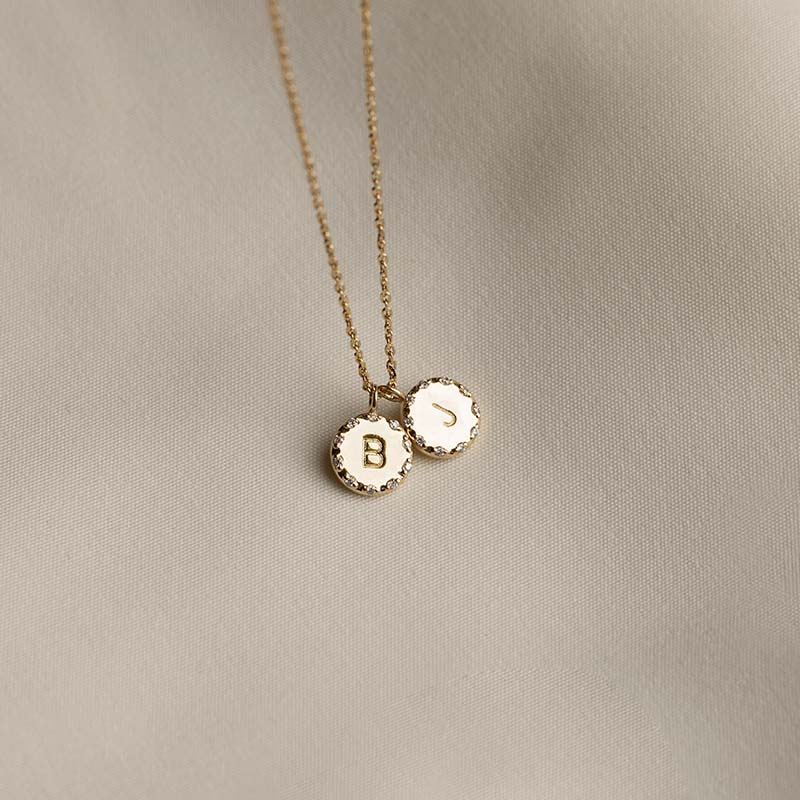 Personalized Diamond Initial Necklace for Women - 14K Gold or Sterling Silver Custom Monogram Pendant - Perfect Gift for Birthday, Anniversary, Valentine's Day & Mother's Day