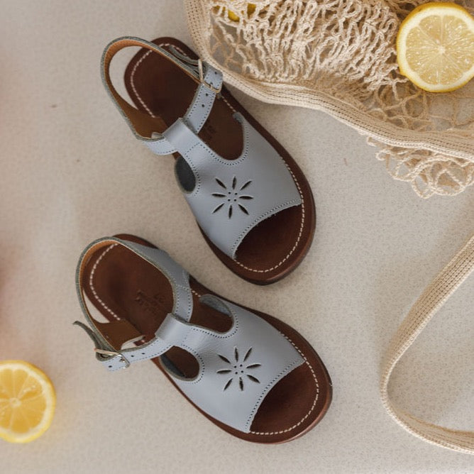 French Blue Estrella Kids Leather Sandals - Comfortable & Stylish Summer Footwear for Boys & Girls - Perfect for Beach, Park & Outdoor Play