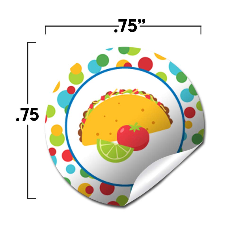 AmandaCreation Mexican Fiesta Themed Birthday Party Stickers - 300 Round 0.75 Inch Kiss Sticker Labels for Chocolate Drops, Perfect for Party Favors, Envelope Seals & Taco-Themed Celebrations | Great for DIY Invitations, Gift Wrapping & Dessert Decorations
