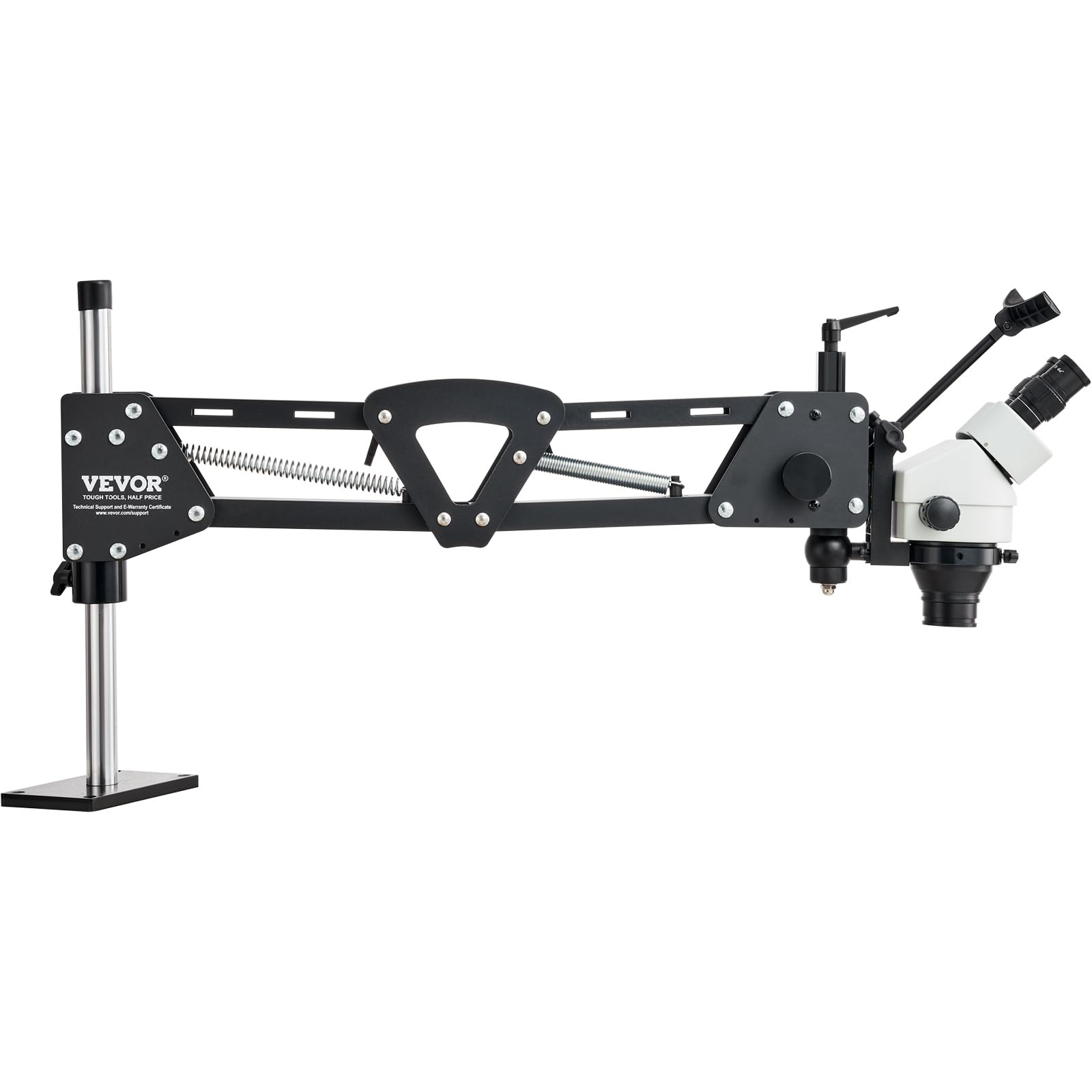 VEVOR 7X-45X Magnification Jewelry Microscope with Spring Bracket - Multi-Directional Microscope with Integrated USB Ring LED Light & 360° Ball Vise for Jewelry Inlay, Watch Repair, Coin Appraisal & Gemstone Inspection