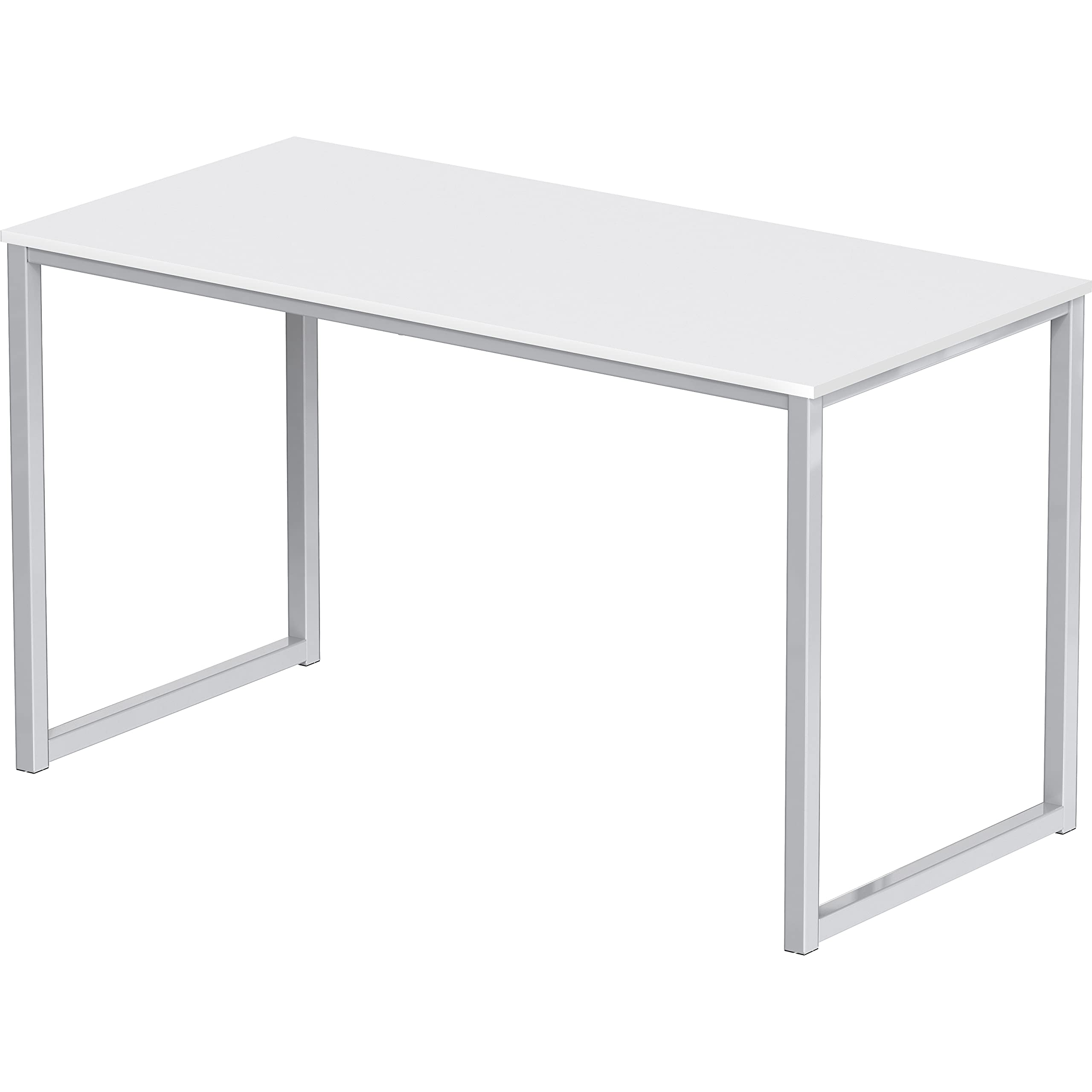 SHW Mission 40-Inch Home Office Computer Desk in White - Modern Writing Desk for Small Spaces, Work from Home & Study Room Furniture - Perfect for Remote Work, Online Classes & Gaming Setup