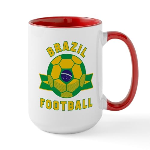 White/Red Inside - Brazil Football Mugs