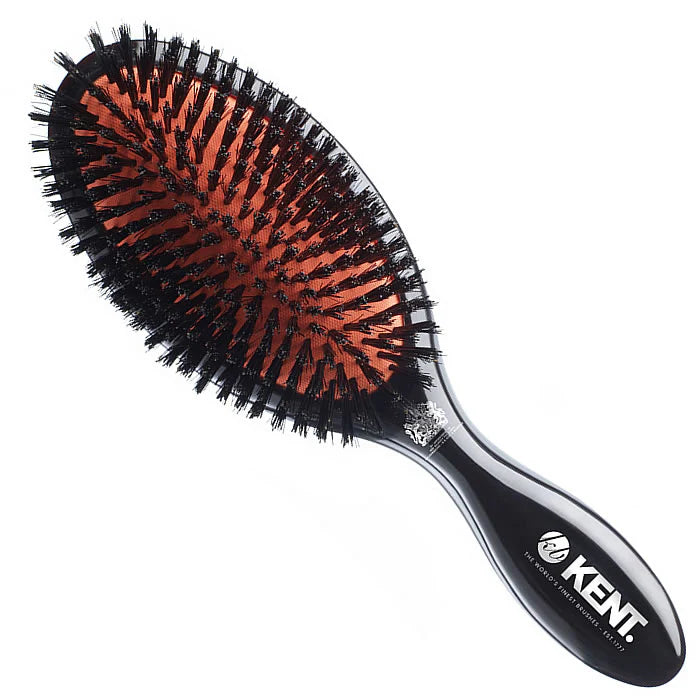Classic Shine Large Pure Black Bristle Hairbrush for Smooth & Shiny Hair - Perfect for Daily Styling, Detangling & Salon-Quality Results at Home