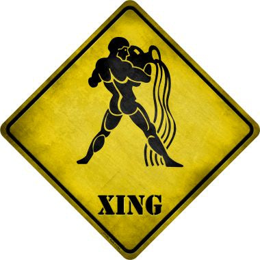 Aquarius Zodiac Novelty Metal Wall Sign - Unique Home Decor for Astrology Lovers - Perfect for Bedroom, Office & Gift Giving
