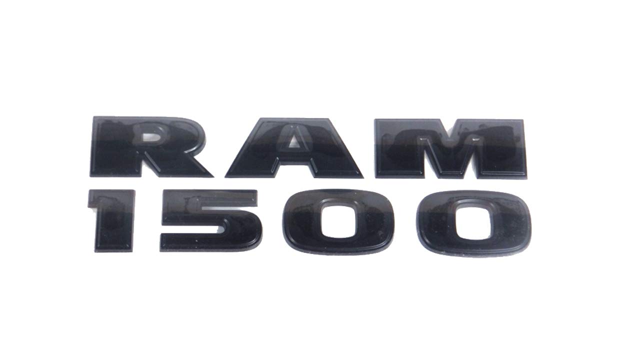 Ram 1500 Black Logo Lettering Nameplate Emblem Badge Mopar OEM Replacement - Upgrade Your Truck's Style for Off-Road & Daily Driving