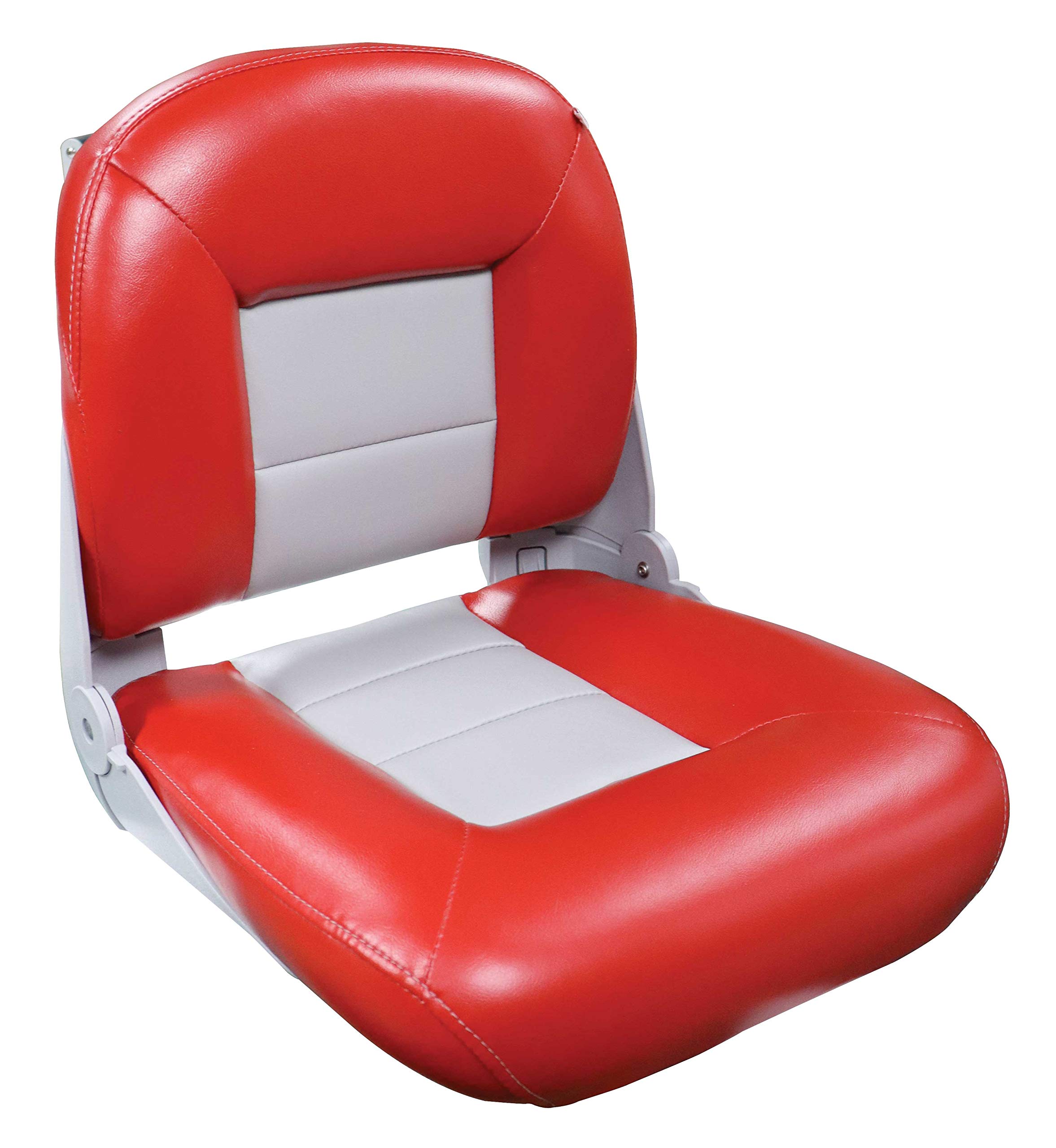 Tempress 61165 Navistyle Low-Back Boat Seat - Red/Gray | Comfortable Marine Boating Chair for Fishing & Cruising | Water-Resistant & Durable Design for Pontoon, Deck & Ski Boats