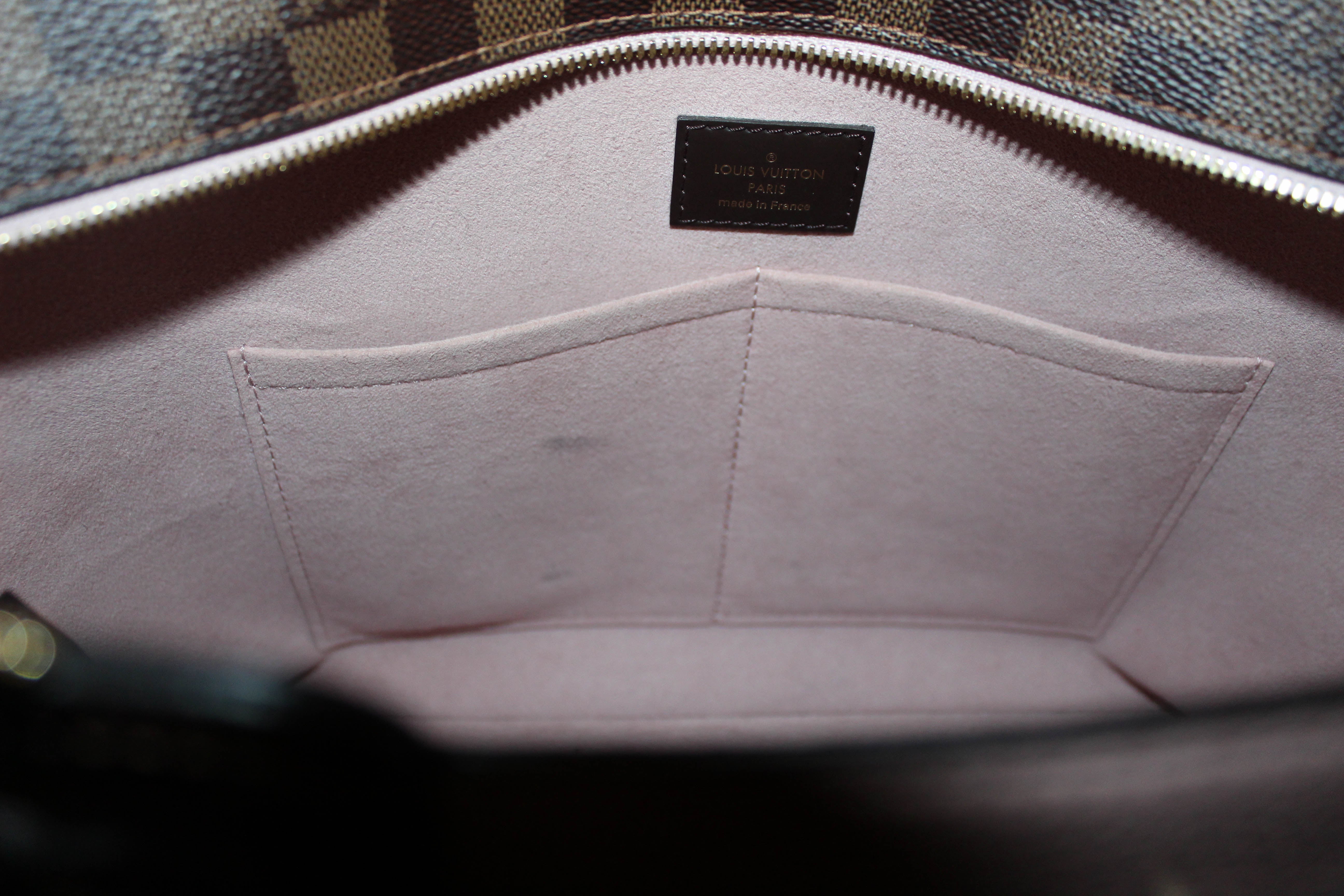 Authentic Louis Vuitton Damier Ebene Pink Jersey Tote Shoulder Bag for Women - Luxury Designer Handbag for Work, Travel & Everyday Use