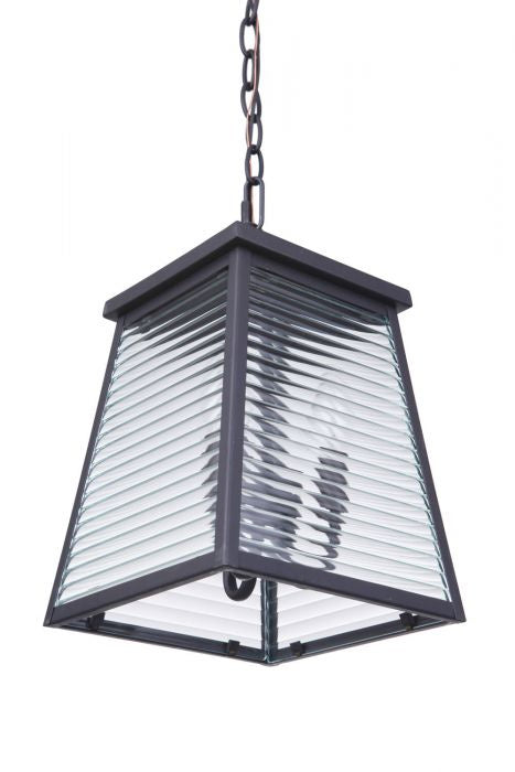 Armstrong Three Light Outdoor Pendant in Midnight - Black Modern Hanging Light Fixture for Patio, Porch, Deck & Backyard - Weatherproof & Dimmable