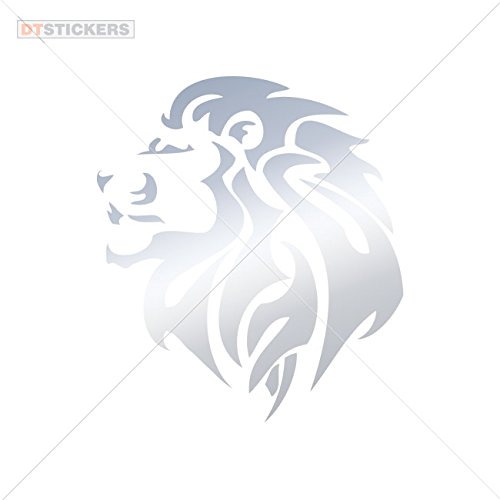 Lion Vinyl Sticker Decal for ATV, Car, Garage & Bike - 7x6.18 Inch Metallic Chrome Mirror Finish - Perfect for Vehicle Customization & Wall Decor