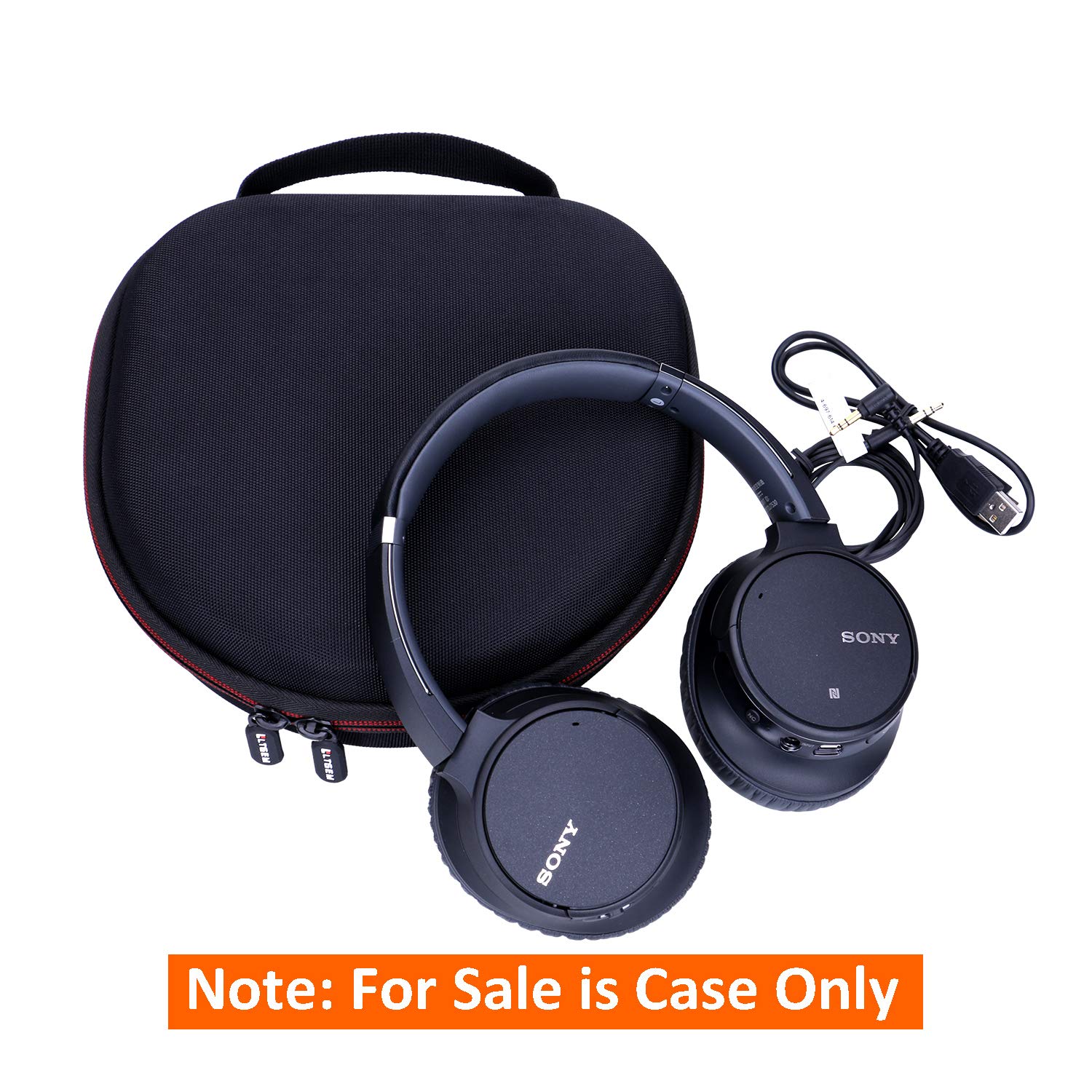 LTGEM Protective Case for Sony WH-CH720N WH-CH520 WH-CH710N WH-CH510 Noise Cancelling Headphones - Durable Travel Storage Cover for Over-Ear Headsets (Black & Gray) - Perfect for Travel, Commuting & Home Organization