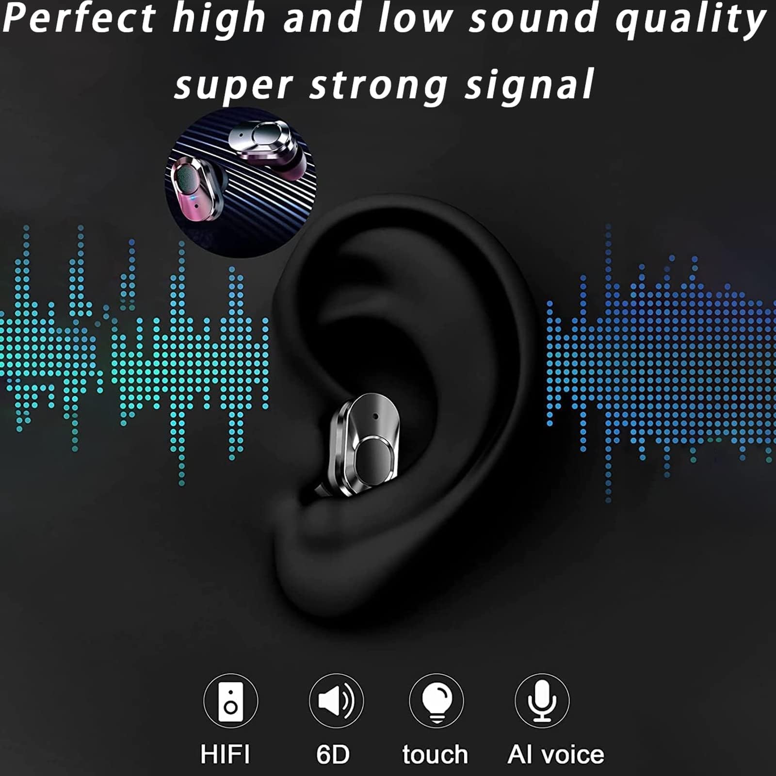 CISIYOO Smart Watch with Bluetooth Headphones - 1.28